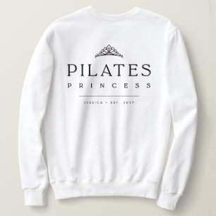 Sudadera Minimalista Princesa de Pilates Simple en Blanco y
