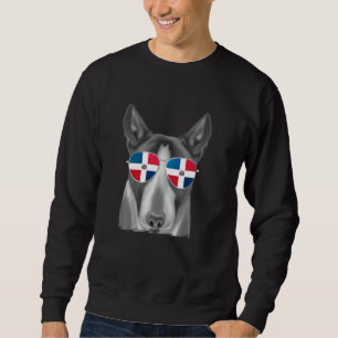 Sudadera Mínimo Bull Terrier Dog Bandera Dominicana Vidrio
