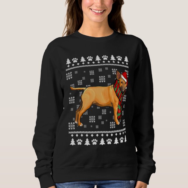 Sudadera Mínimo Bull Terrier Dog Santa Hat Xmas Ugly Chr (Anverso)