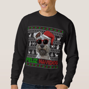 Sudadera Mínimo Schnauzer Dog Feliz Navidog Funny Christ