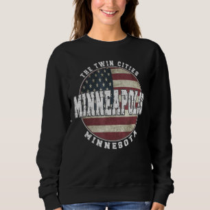 Sudadera Minneapolis Minnesota, bandera vintage estadounide