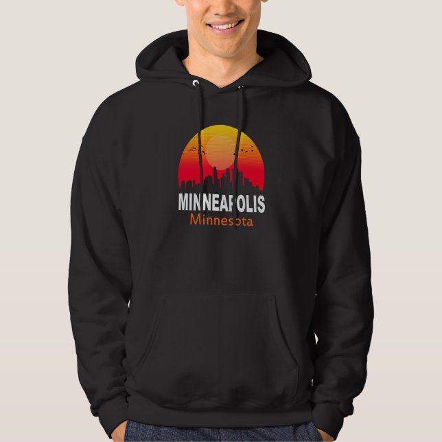 Sudadera Minneapolis Minnesota Vintage Sunset Retro City St (Anverso)