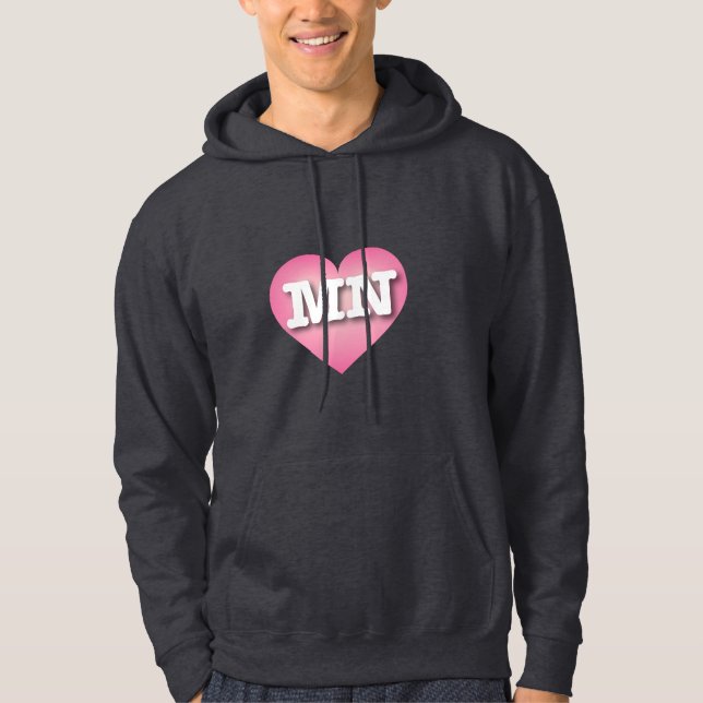 Sudadera Minnesota Corazón rosa de Funda - Amo MN (Anverso)