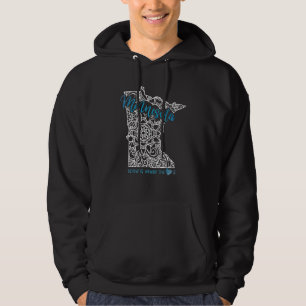 Sudadera Minnesota Estado Natal Mn Mapa Mandala Usa América