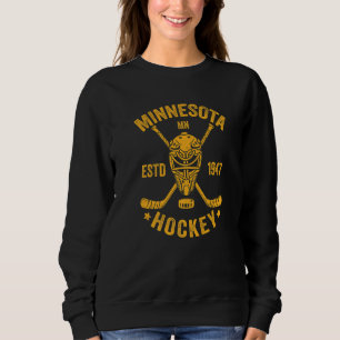 Sudadera Minnesota MN Deporte Palos de Hockey sobre Hielo V
