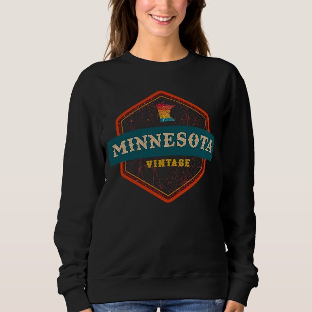 Sudadera Minnesota MN Graphic Souvenir Love Distressed Stat (Anverso)