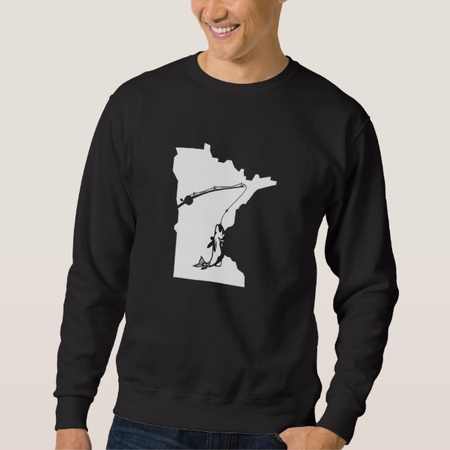 Sudadera Minnesota Pesca Sturgeon Bass Pescando Midwest Ho (Anverso)