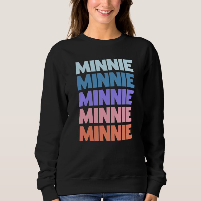 Sudadera Minnie de texto repetido moderno (Anverso)