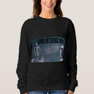 Sudadera Mira hacia arriba, hombre espacial, vintage, retro