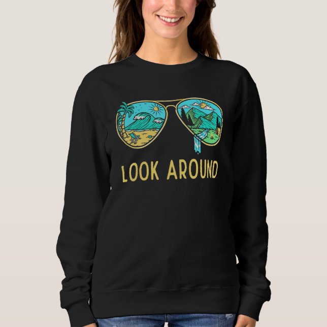 Sudadera Miradas Gráficas De Camping En Gafas De Sol De Cam (Anverso)