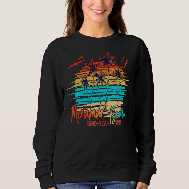 Sudadera Miramar Beach Florida Palm Beach Surfboard Vacatio (Anverso)