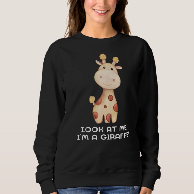 Sudadera Mírame, soy una jirafa linda bebé Chica (Anverso)