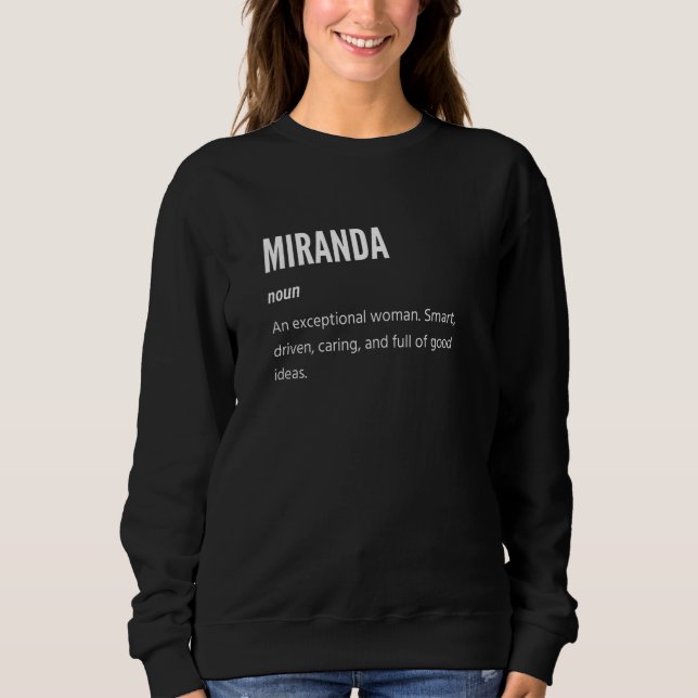 Sudadera Miranda , Noun, Una Mujer Excepcional (Anverso)
