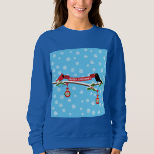 Sudadera Mirlo y cardenal lindos en la rama - FELIZ NAVIDAD