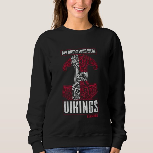 Sudadera Mis Ancestros Eran Vikings Dinamarca Ancestros Dan (Anverso)