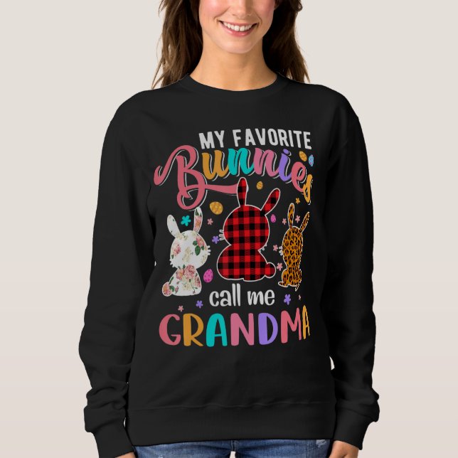 Sudadera Mis conejitos favoritos me llaman abuela Feliz Pas (Anverso)