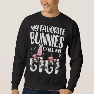 Sudadera Mis conejitos favoritos me llaman Gigi Floral Gigi