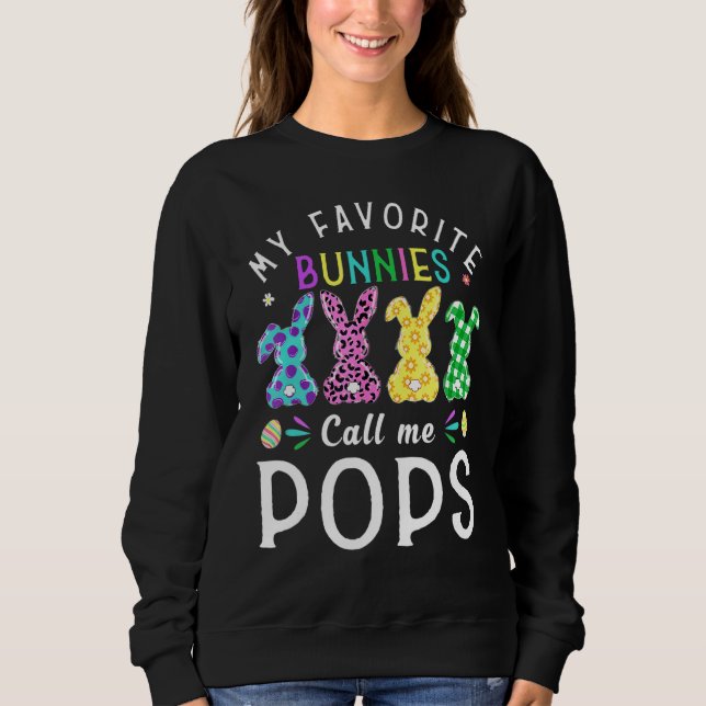 Sudadera Mis conejitos favoritos me llaman Pops Bunny Egg L (Anverso)