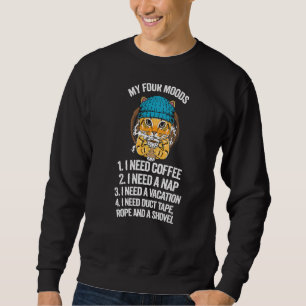Sudadera Mis cuatro estados de ánimo café, Nap, Vacaciones,
