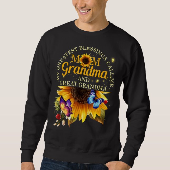 Sudadera Mis mejores bendiciones me llaman abuela y gran ma (Anverso)