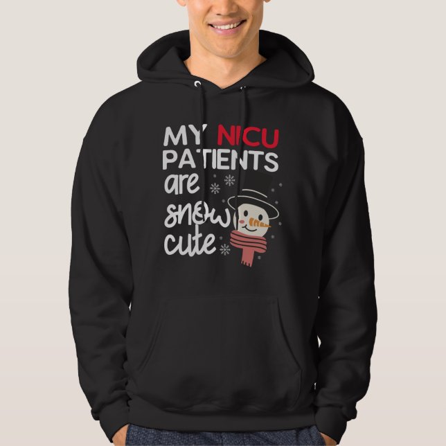 Sudadera Mis pacientes de la NICU son Navidades con nieve,  (Anverso)