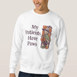 Sudadera Mis Pacientes Tienen Patas Halloween Vet Tech Gato