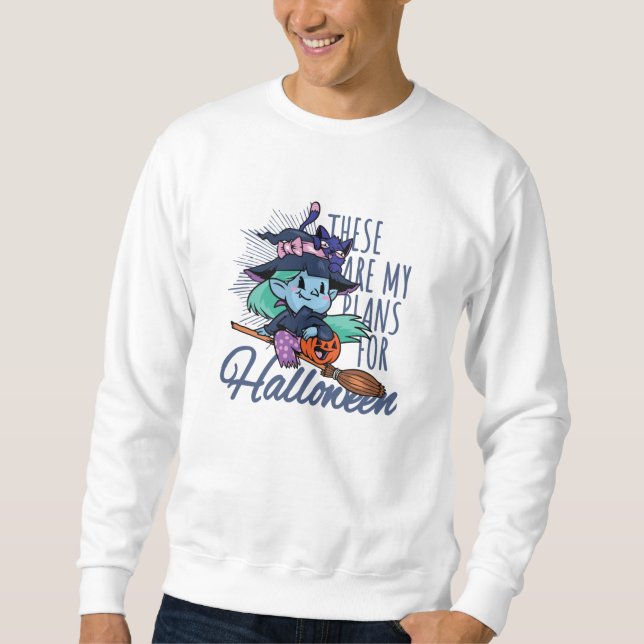 Sudadera Mis planes para Halloween (Anverso)