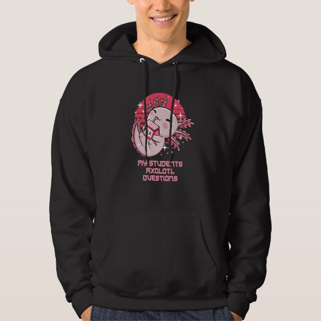 Sudadera Mis Preguntas de Ajolote de Estudiantes Profesor d (Anverso)