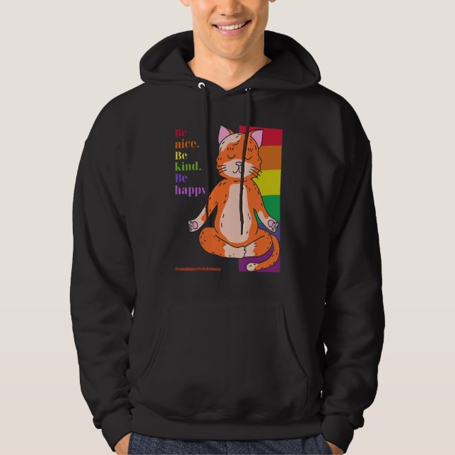 Sudadera Misericordiosos gatos meditativos Arcoiris Amor Am (Anverso)