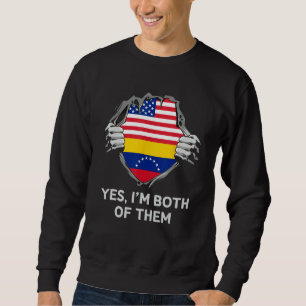 Sudadera Mitad Americano Mitad Venezolano USA Venezuela Ban