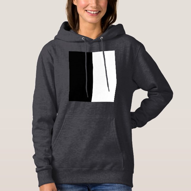 Sudadera mitad blanca mitad negra, mitad negra mitad blanca (Anverso)