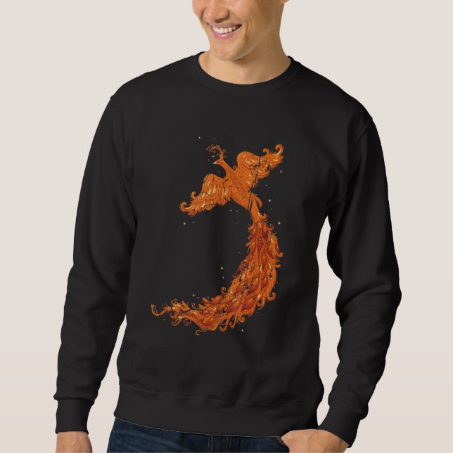 Sudadera Mithología Flying Mythtic Fire Bird Phoenix Distre (Anverso)