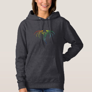 Sudadera Mítico emblema del dragón arcoiris colorido