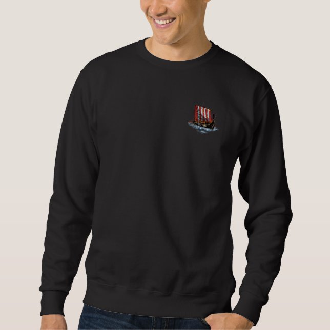 Sudadera Mitología nórdica medieval  Valhalla  Viking Longs (Anverso)