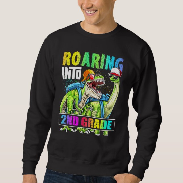 Sudadera Mochila de dinosaurio de segundo curso de regreso  (Anverso)