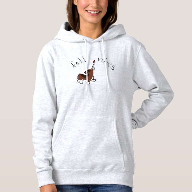 Sudadera Moda de Otoño Corgi Lindo Mujer (Anverso)
