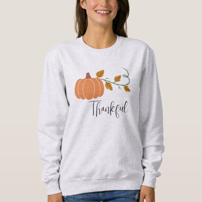 Sudadera Moda de otoño esencial: Calabaza de gracias (Anverso)