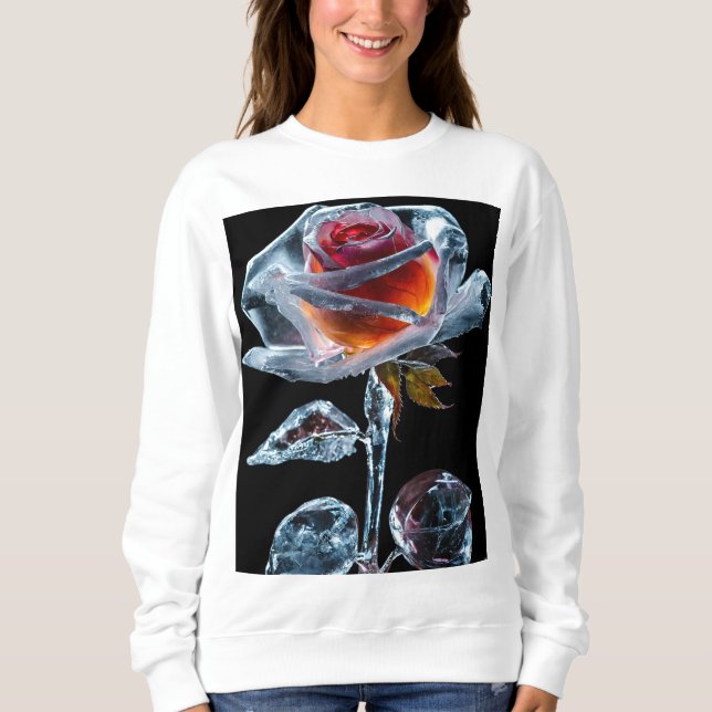 Sudadera moda Elegancia floral: Rosa de mujeres diseña cami (Anverso)