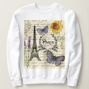 Sudadera moda french butterfly scripts paris eiffel tower