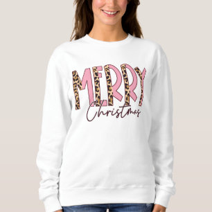Sudadera Moda Leopard y Pink Merry Xmas