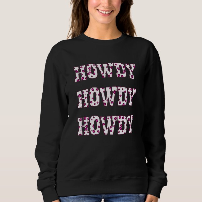 Sudadera Moda Rosa Leopardo País Occidental Sureño Vaquero (Anverso)