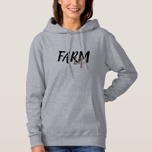 Sudadera moda rústica GRANJA VIDA en escritura | (Anverso)