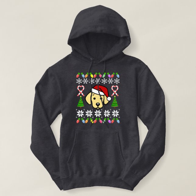 Sudadera Modelo amarillo del navidad del perrito de (Diseño del anverso)