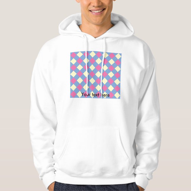 Sudadera Modelo amarillo rosado del argyle en azul (Anverso)