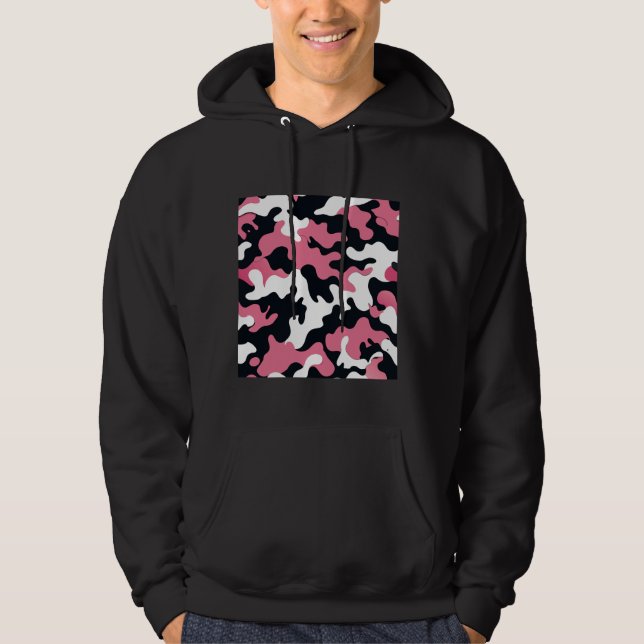 Sudadera Modelo de Bonito de arte de camuflaje blanco rosad (Anverso)