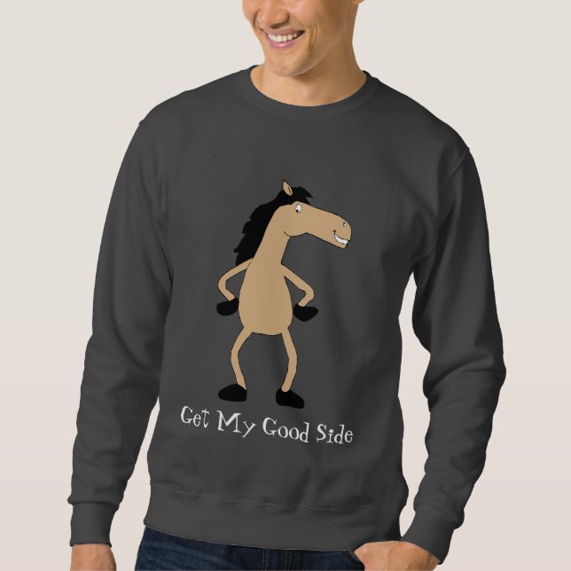 Sudadera Modelo de moda del caballo del dibujo animado (Anverso)