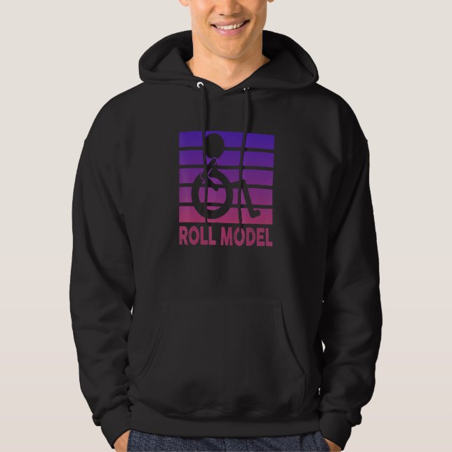 Sudadera Modelo de rol conciencia sobre discapacidad silla  (Anverso)