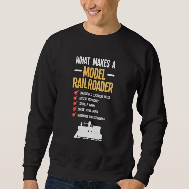 Sudadera Modelo de tren de locomotora de vapor ferroviario (Anverso)