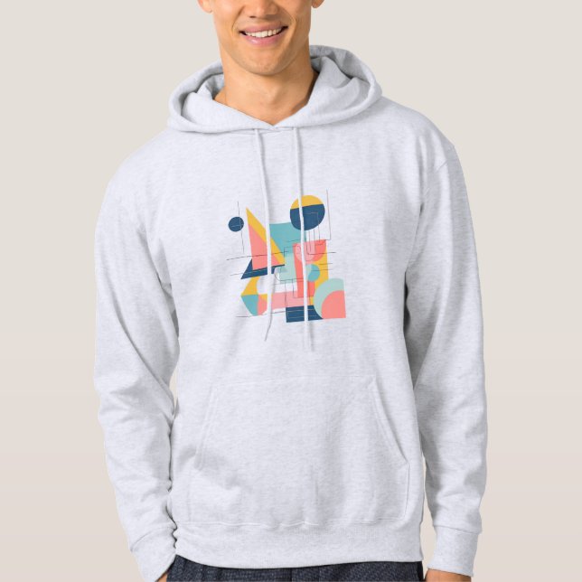 Sudadera Modern Abstract Geometric Hoodie Design, Minimalis (Anverso)