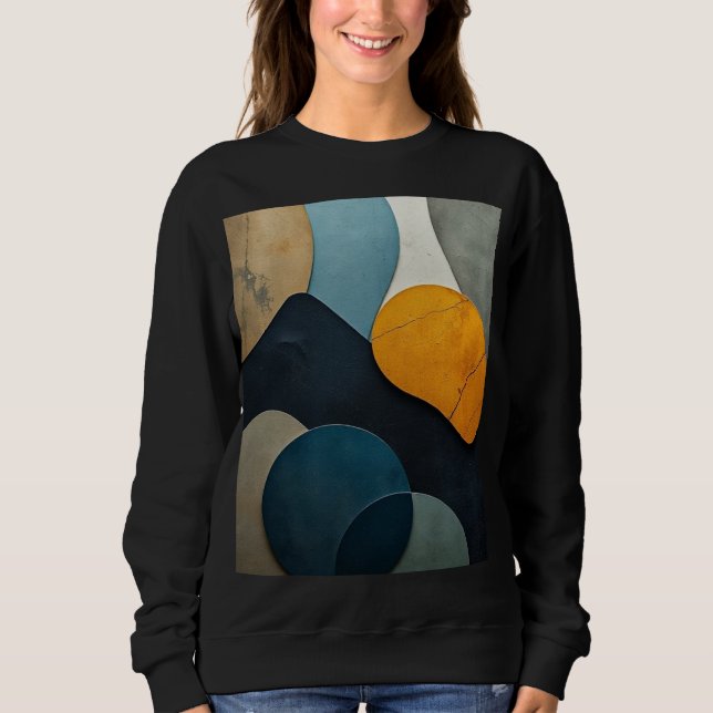 Sudadera Modern Abstract Geometric Shapes Textured Art (Anverso)
